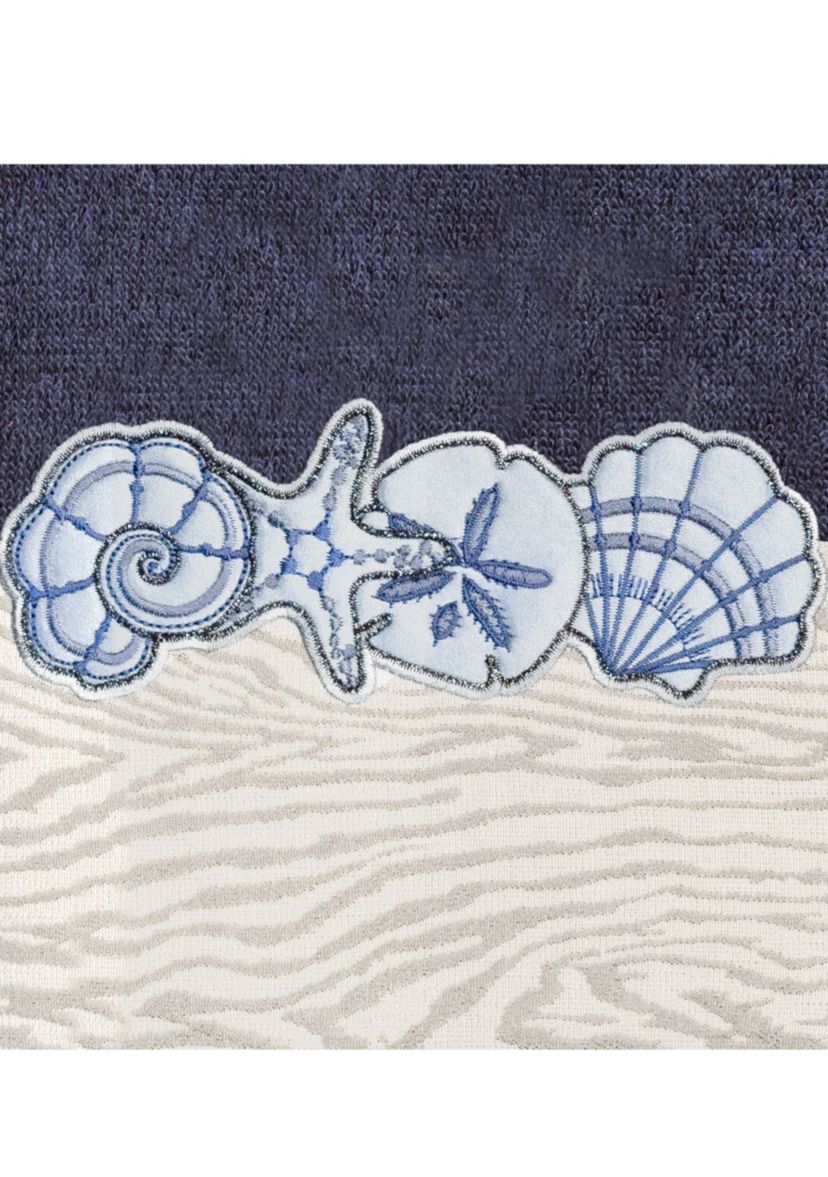 SHELL ROW 2PC Embellished Hand Towel Set