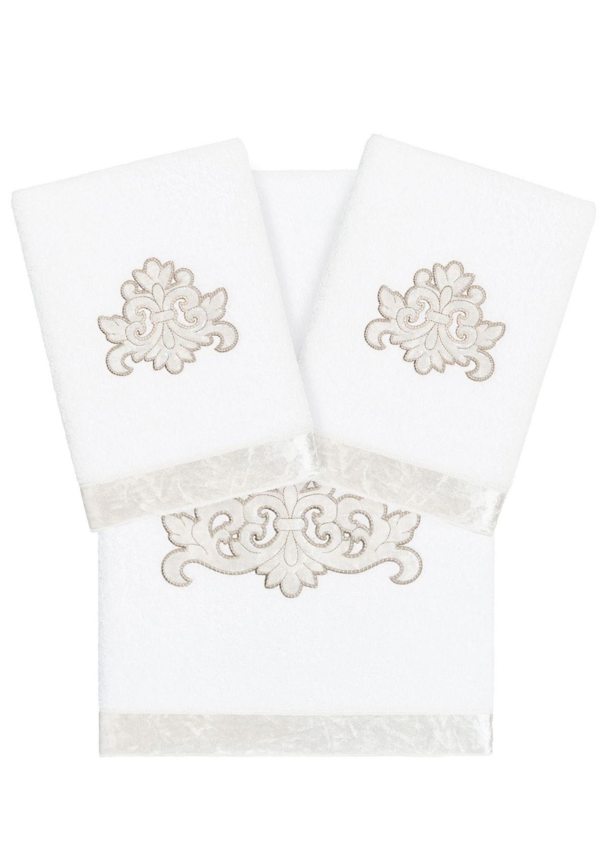 MAY 3PC Embellished Towel Set