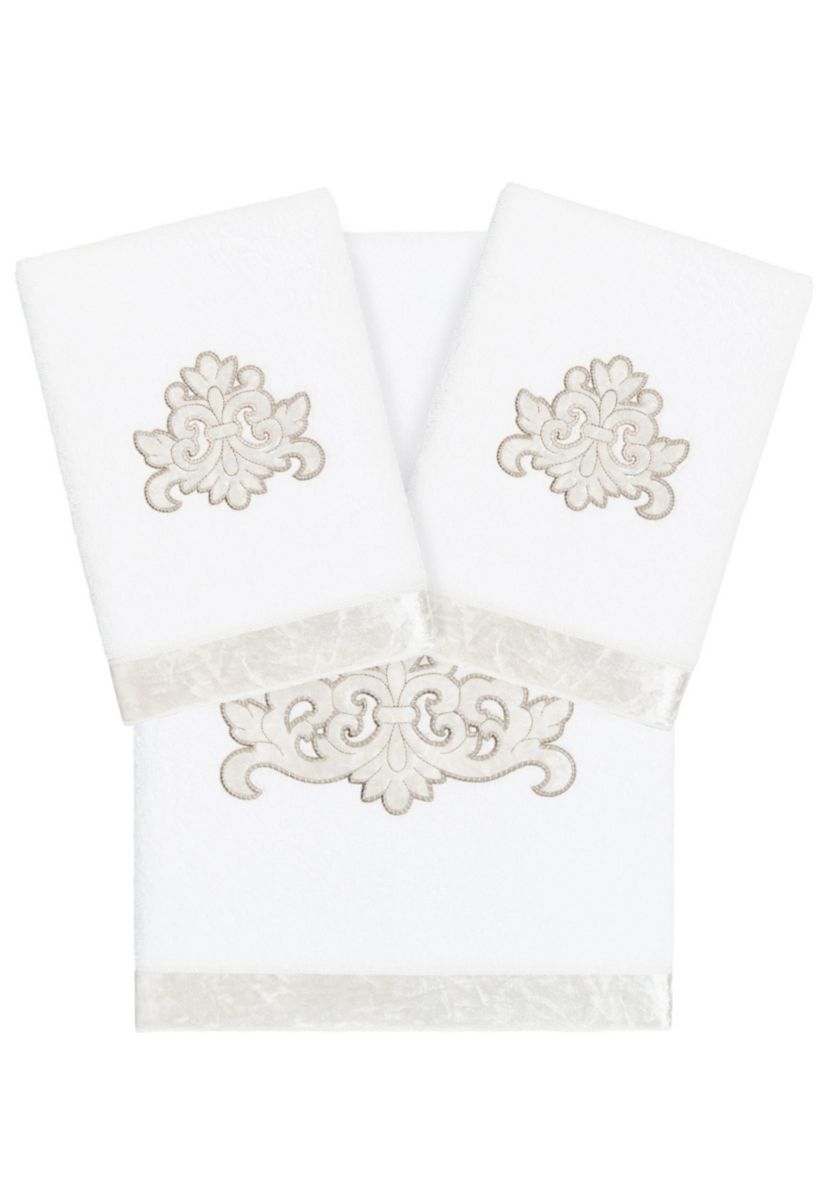 MAY 3PC Embellished Towel Set