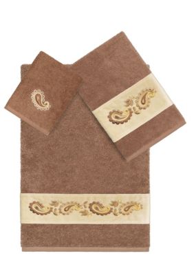 Linum Home Textiles MACKENZIE 3PC Embellished Towel Set