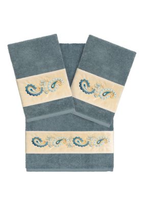 Linum Home Textiles MACKENZIE 3PC Embellished Towel Set
