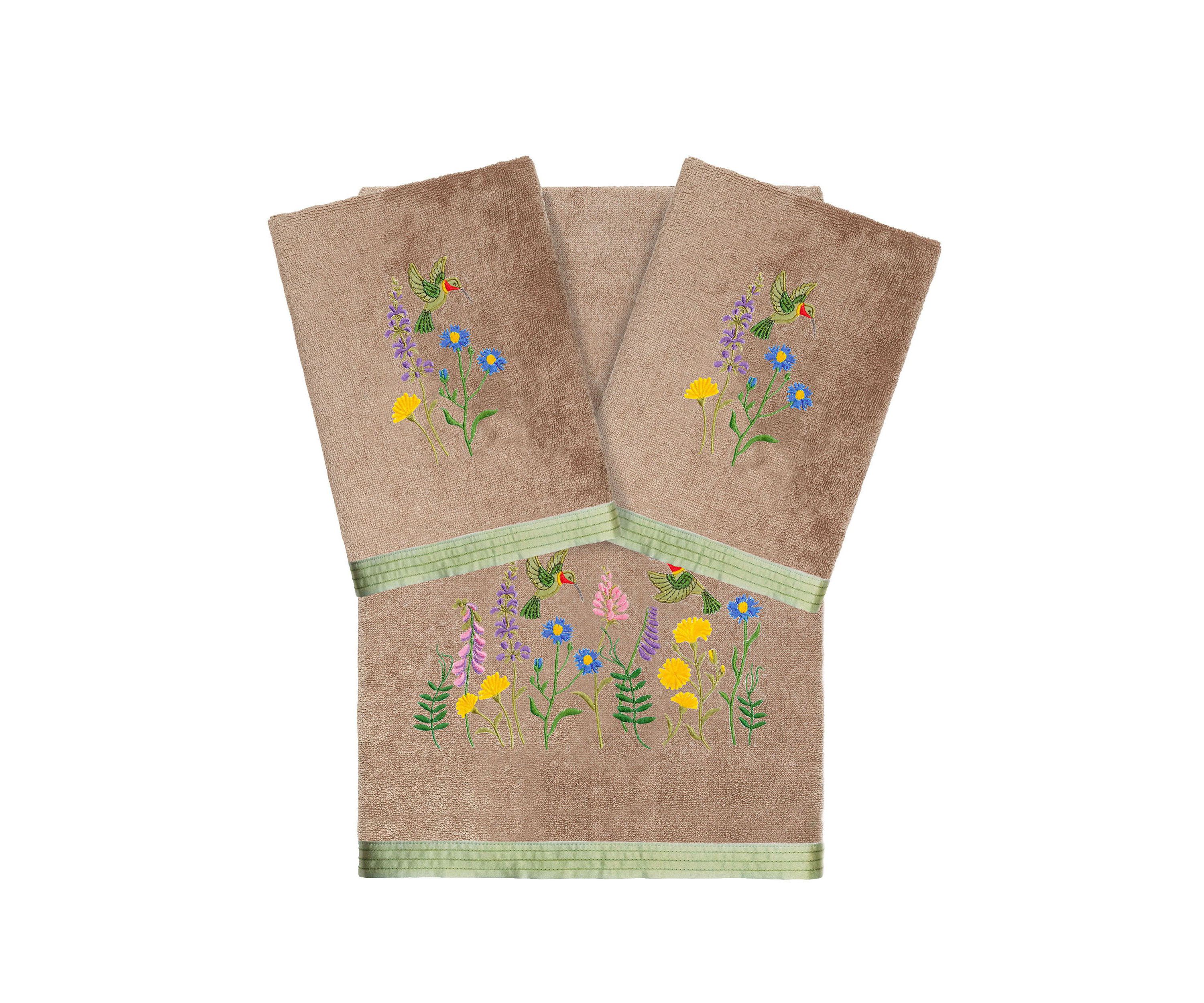 HADA 3PC Embellished Towel Set