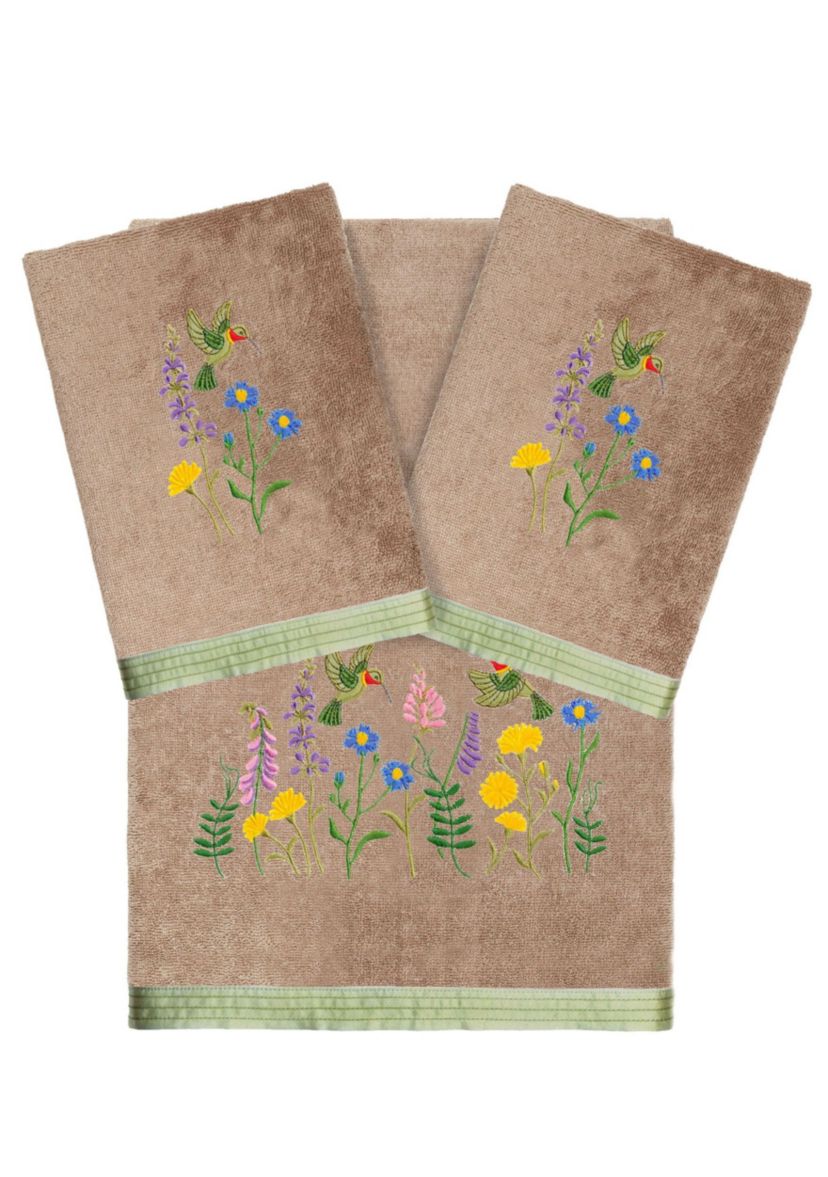 HADA 3PC Embellished Towel Set