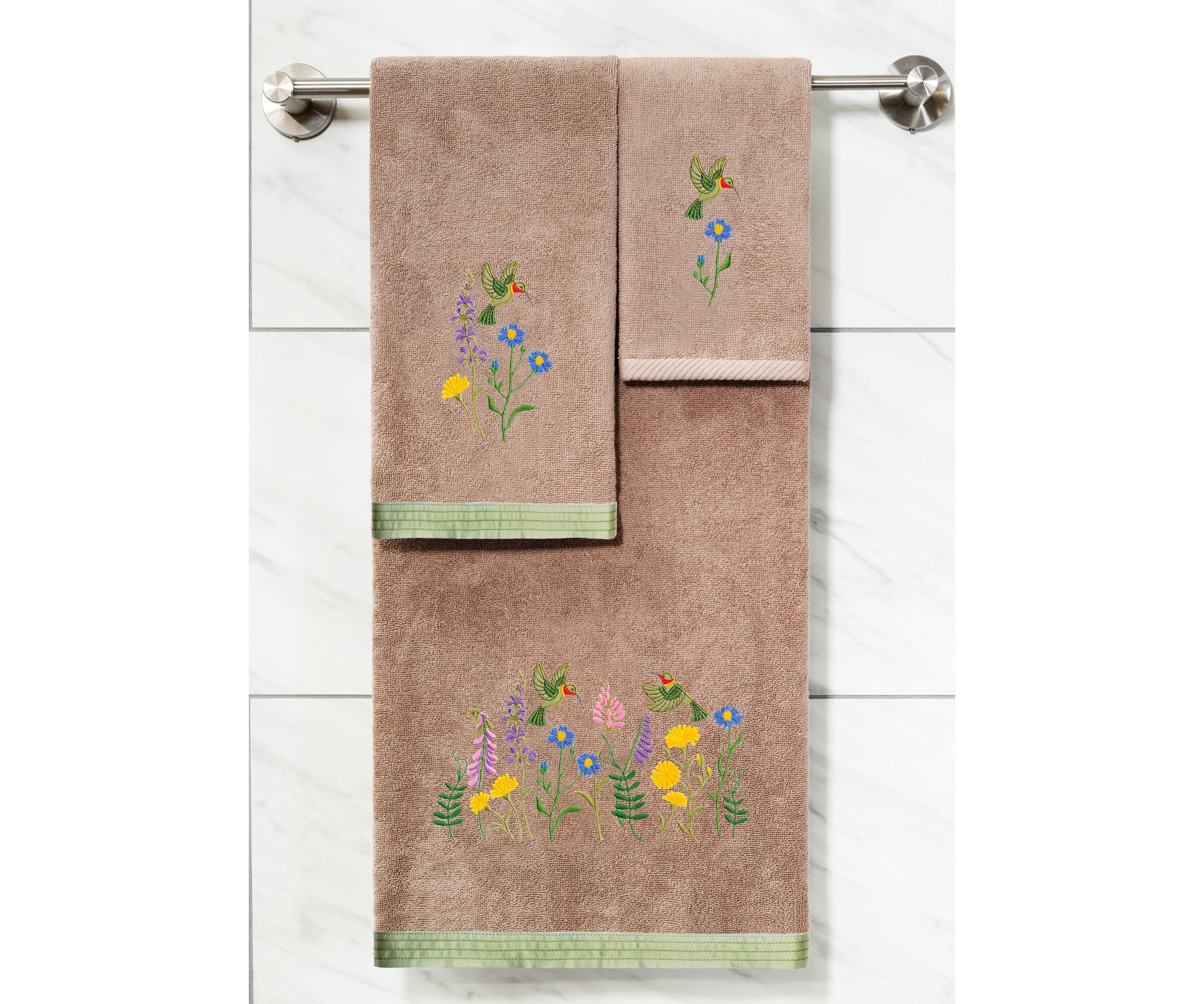 HADA 3PC Embellished Towel Set