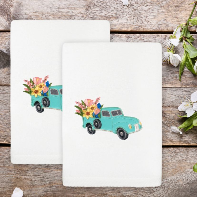 SPRING TRUCK Hand Towels (Set of 2)