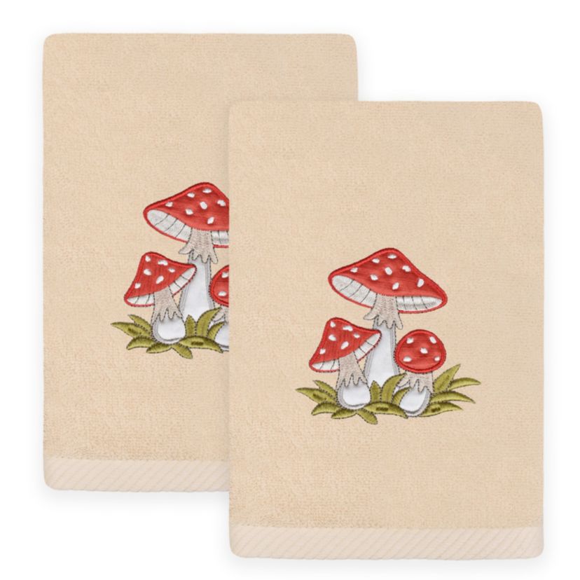 SPRING MUSHROOMS Hand Towels (Set of 2)