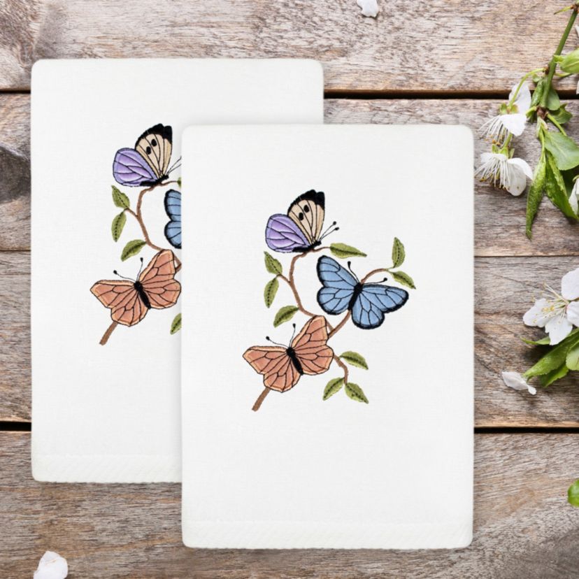 SPRING BUTTERFLIES Hand Towels (Set of 2)
