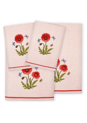 Linum Home Textiles POLLY 4PC Embellished Towel Set