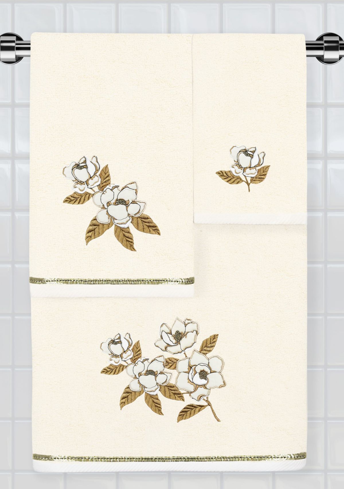 MAGGIE 2PC Embellished Bath Towel Set