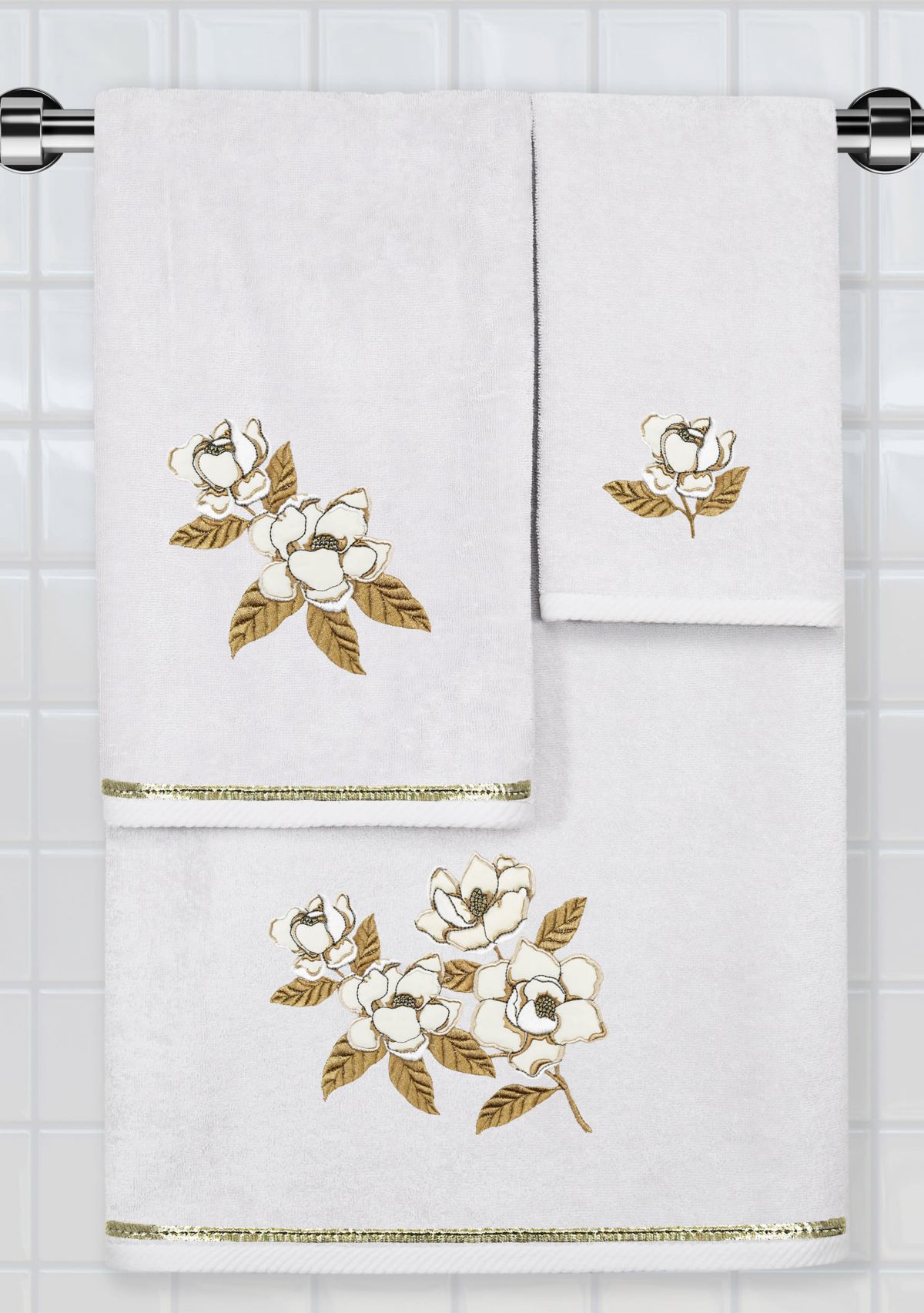 MAGGIE 2PC Embellished Fingertip Towel Set