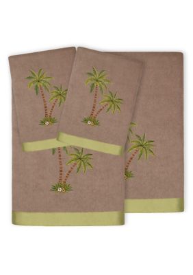 Linum Home Textiles PALMERA 4PC Embellished Towel Set