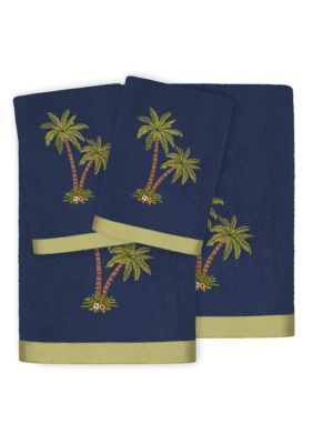 Linum Home Textiles PALMERA 4PC Embellished Towel Set