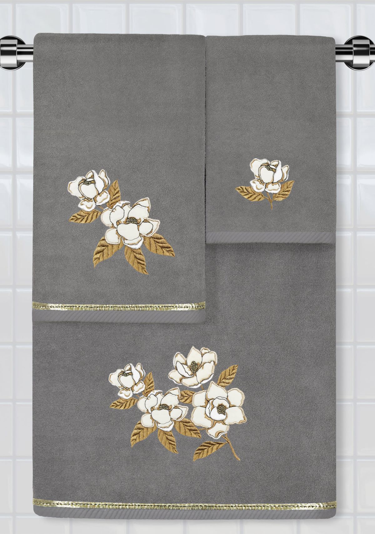 MAGGIE 3PC Embellished Towel Set