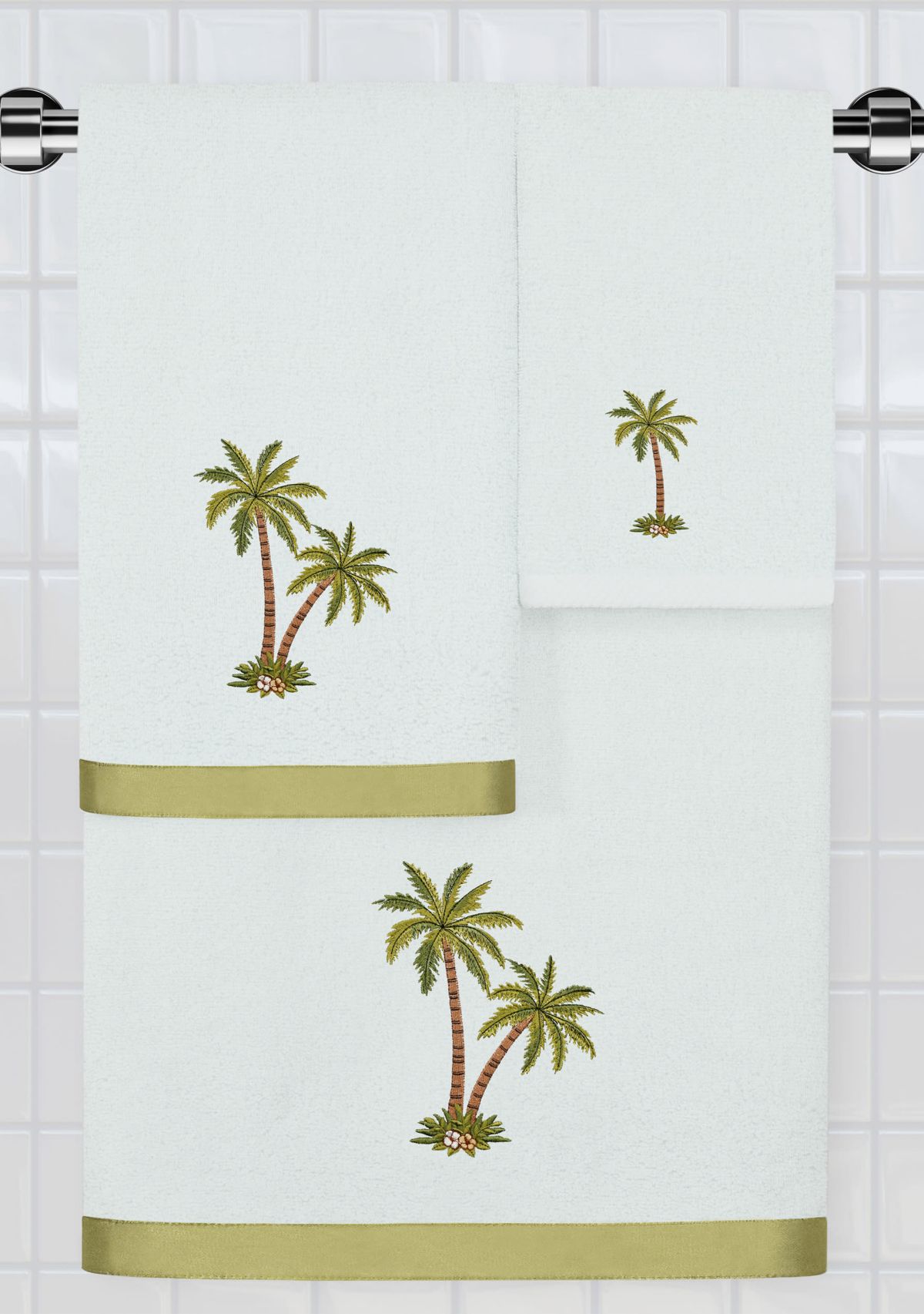PALMERA 2PC Embellished Fingertip Towel Set