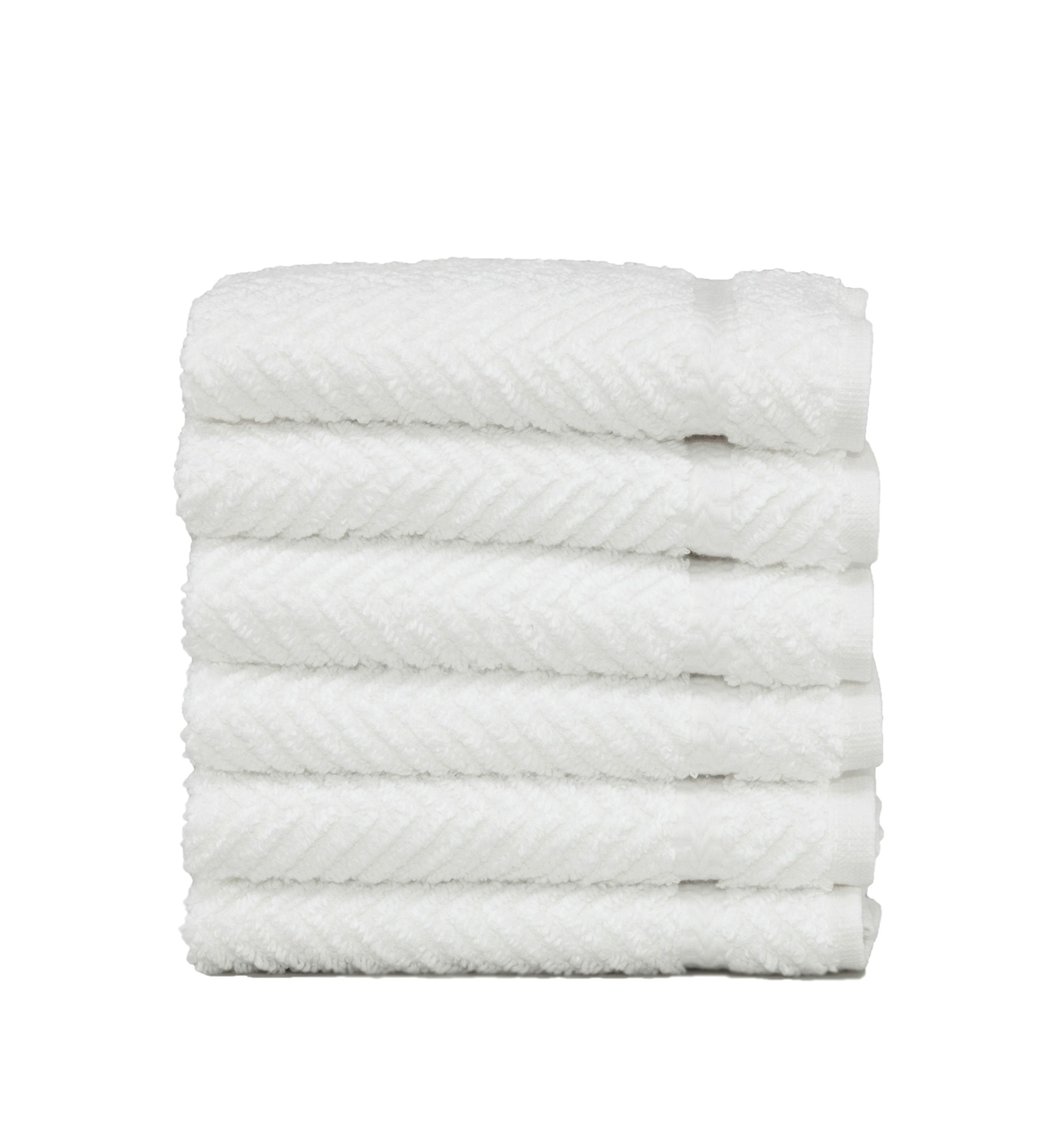 Set of 6 Turkish Cotton Herringbone Washcloths
