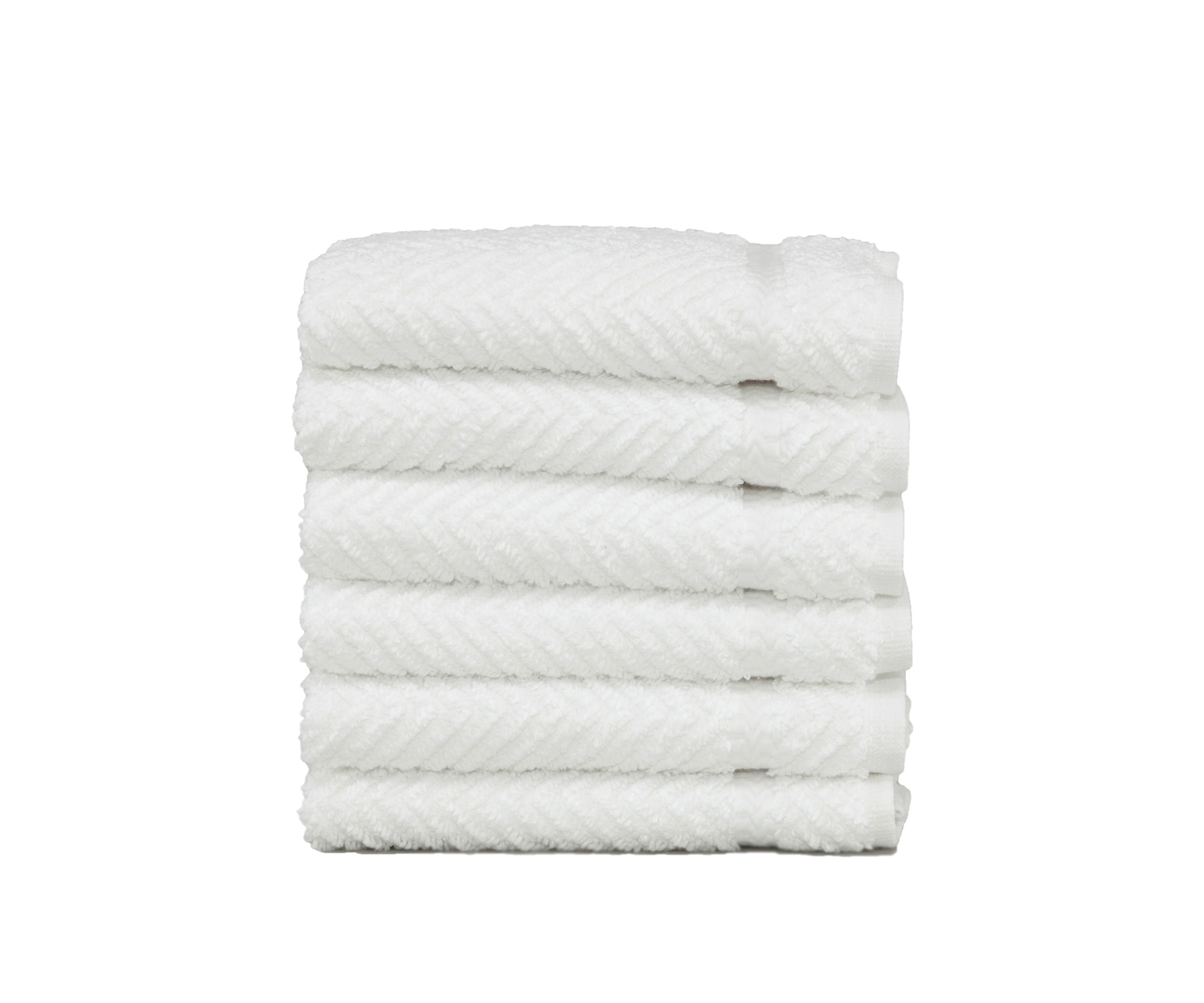 Set of 6 Turkish Cotton Herringbone Washcloths