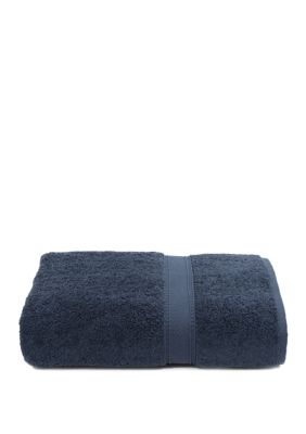 Linum Home Textiles Turkish Cotton Sinemis Terry Bath Towel, Navy Blue
