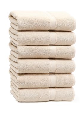Linum Home Textiles Set of 6 Turkish Cotton Sinemis Terry Bath Towels Set