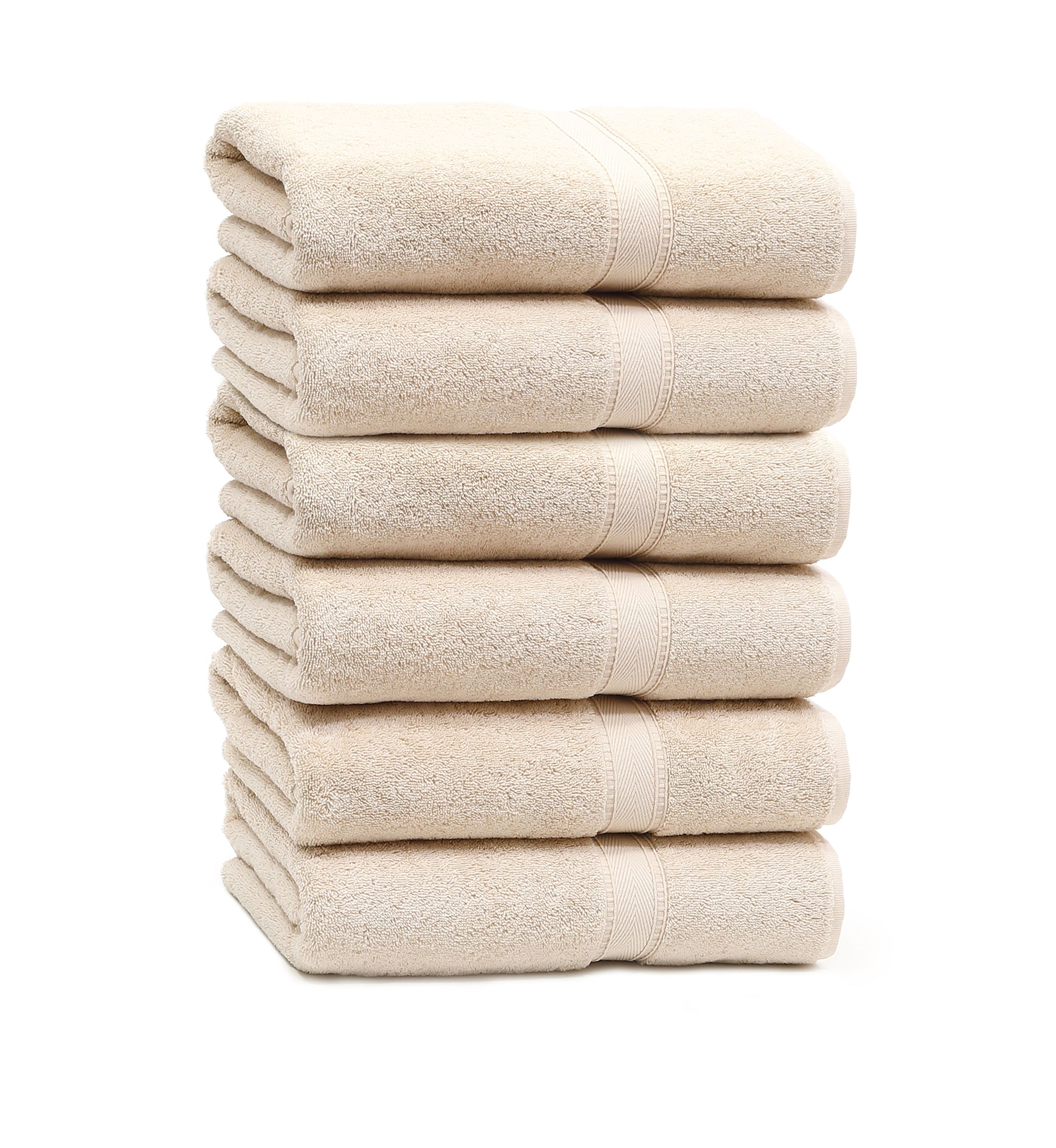 Set of 6 Turkish Cotton Sinemis Terry Bath Towels Set