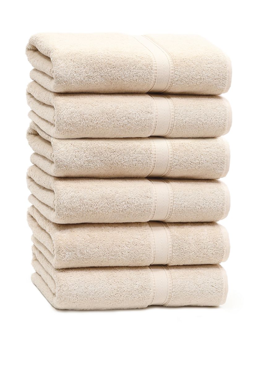 Set of 6 Turkish Cotton Sinemis Terry Bath Towels Set