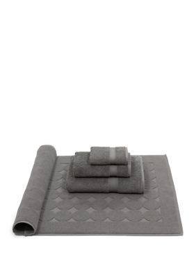 Linum Home Textiles 4 Piece Turkish Cotton Sinemis Terry Towel Set, Grey