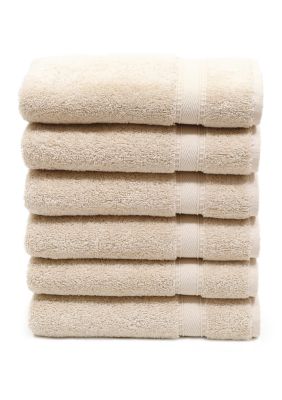 Linum Home Textiles Set of 6 Turkish Cotton Sinemis Terry Hand Towels Set