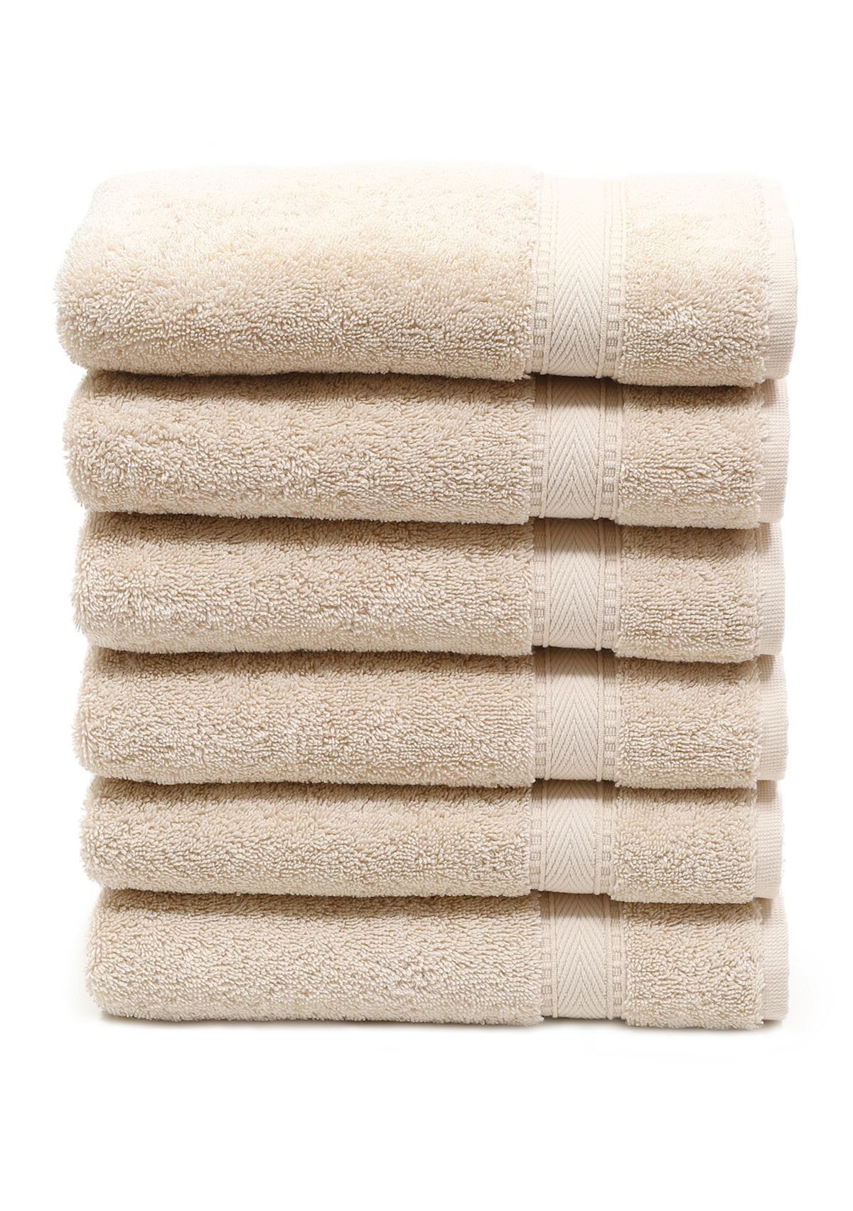 Set of 6 Turkish Cotton Sinemis Terry Hand Towels Set