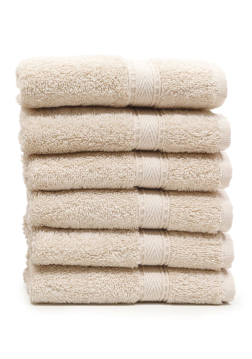 Set of 6 Turkish Cotton Sinemis Terry Washcloths Set