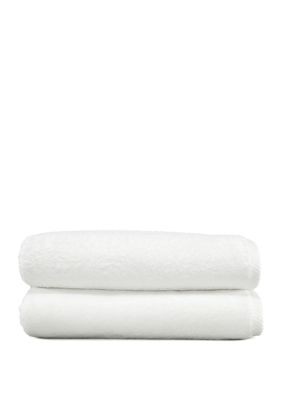 Linum Home Textiles Set of 2 Turkish Cotton Soft Twist Bath Towels, White