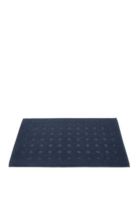 Linum Home Textiles Turkish Cotton Sinemis Circle Design Bath Mat, Navy Blue, Tub Mat