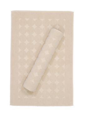Linum Home Textiles Set of 2 Turkish Cotton Sinemis Circle Design Bath Mats, Beige, Tub Mat