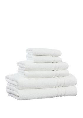 Linum Home Textiles 6 Piece Turkish Cotton Denzi Towel Set, White