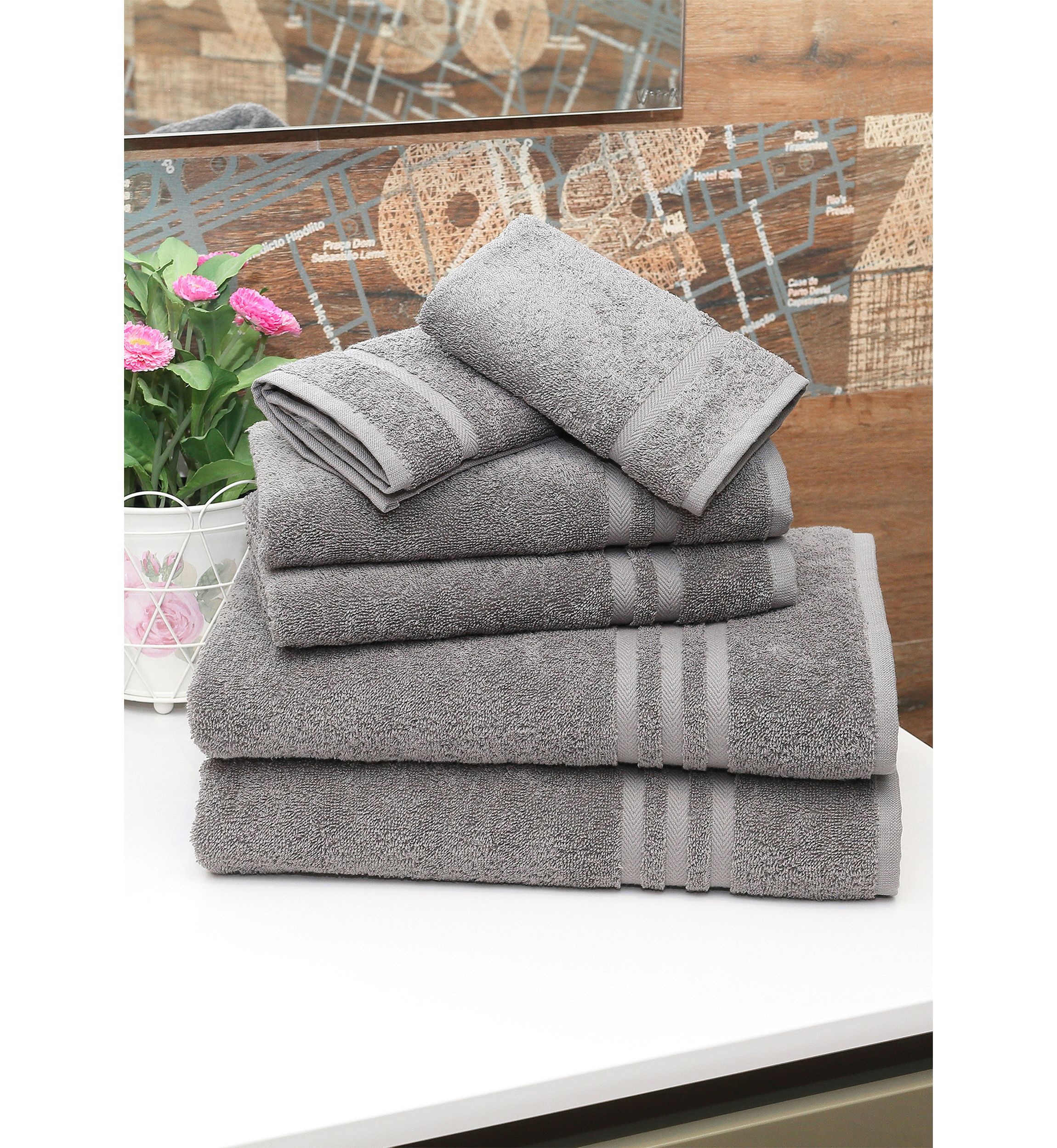6 Piece Turkish Cotton Denzi Towel Set