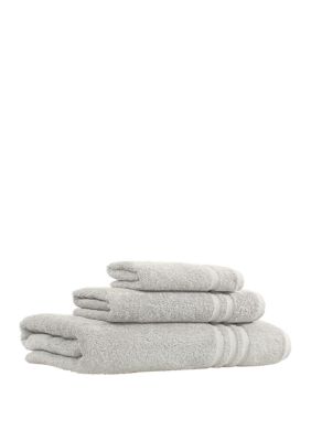 Linum Home Textiles 3 Piece Turkish Cotton Denzi Towel Set, Grey