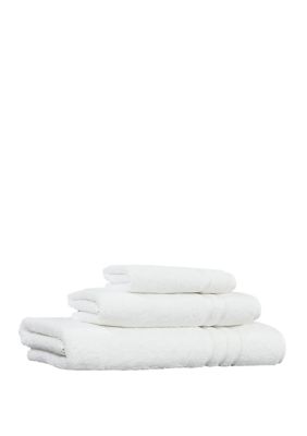 Linum Home Textiles 3 Piece Turkish Cotton Denzi Towel Set, White