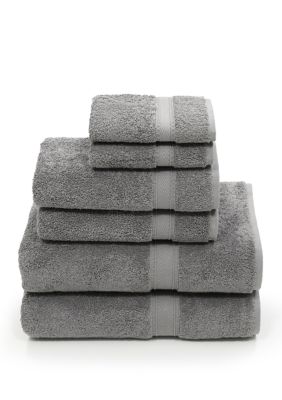 Linum Home Textiles 6 Piece Turkish Cotton Sinemis Terry Towel Set, Grey