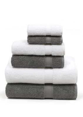 Linum Home Textiles 6 Piece Turkish Cotton Sinemis Terry Towel Set, White
