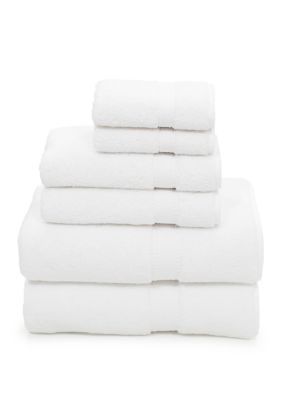 Linum Home Textiles 6 Piece Turkish Cotton Sinemis Terry Towel Set, White