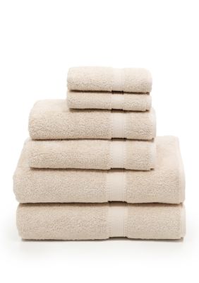 Linum Home Textiles 6 Piece Turkish Cotton Sinemis Terry Towel Set, Beige