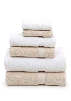 Linum Home Textiles 6 Piece Turkish Cotton Sinemis Terry Towel Set, White