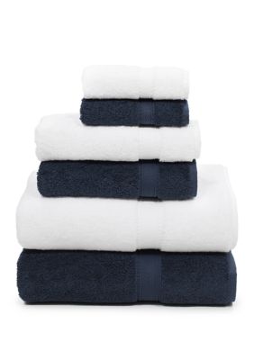 Linum Home Textiles 6 Piece Turkish Cotton Sinemis Terry Towel Set, White
