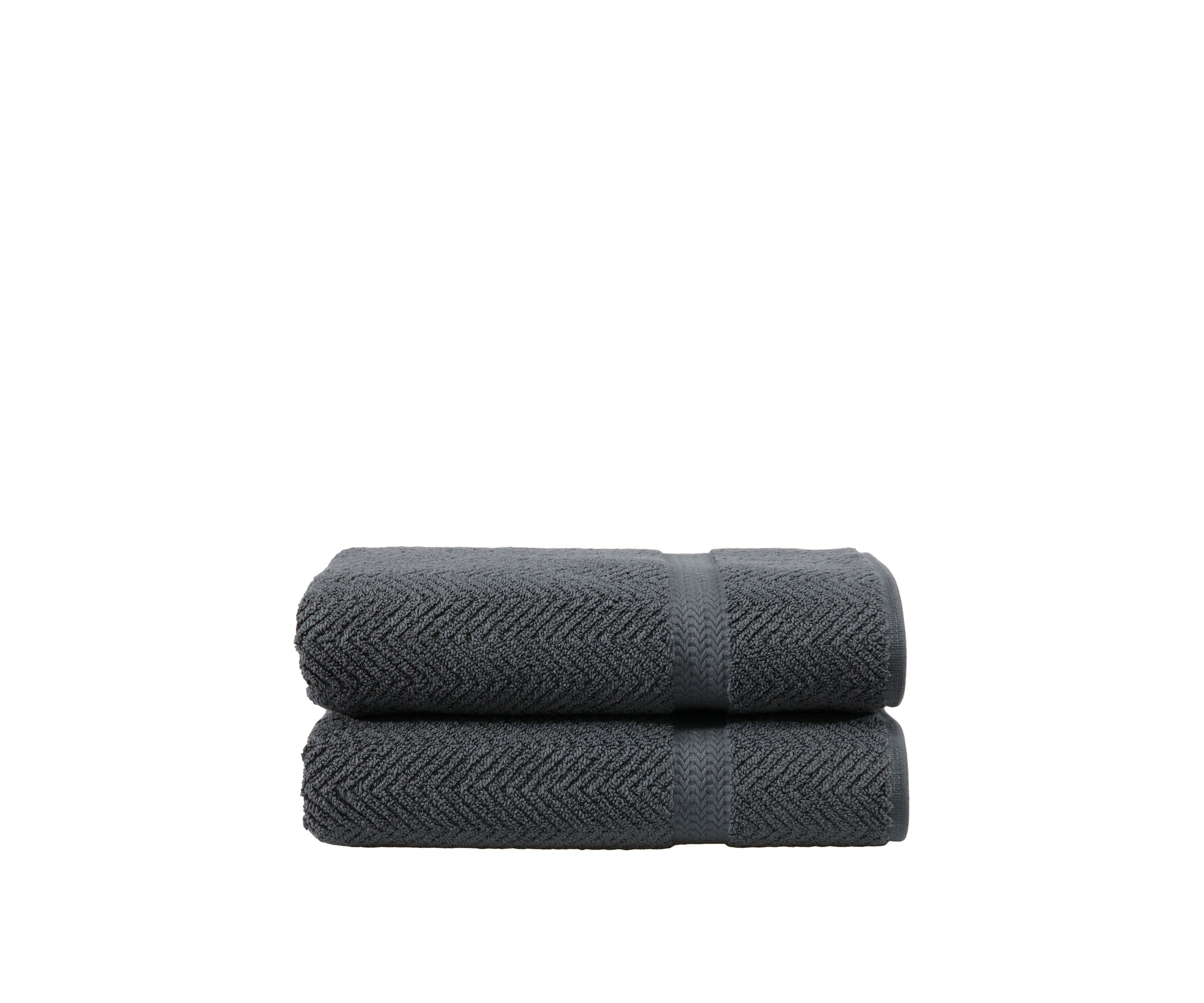 Set of 2 Turkish Cotton Herringbone Bath Towels