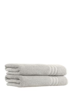 Linum Home Textiles Set of 2 Turkish Cotton Denzi Bath Towels, Grey