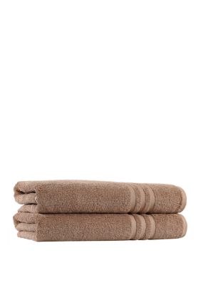 Linum Home Textiles Set of 2 Turkish Cotton Denzi Bath Towels