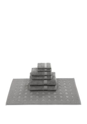 Linum Home Textiles 7 Piece Turkish Cotton Sinemis Terry Towel Set, Grey