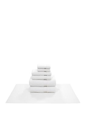 Linum Home Textiles 7 Piece Turkish Cotton Sinemis Terry Towel Set, White
