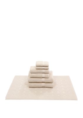 Linum Home Textiles 7 Piece Turkish Cotton Sinemis Terry Towel Set, Beige