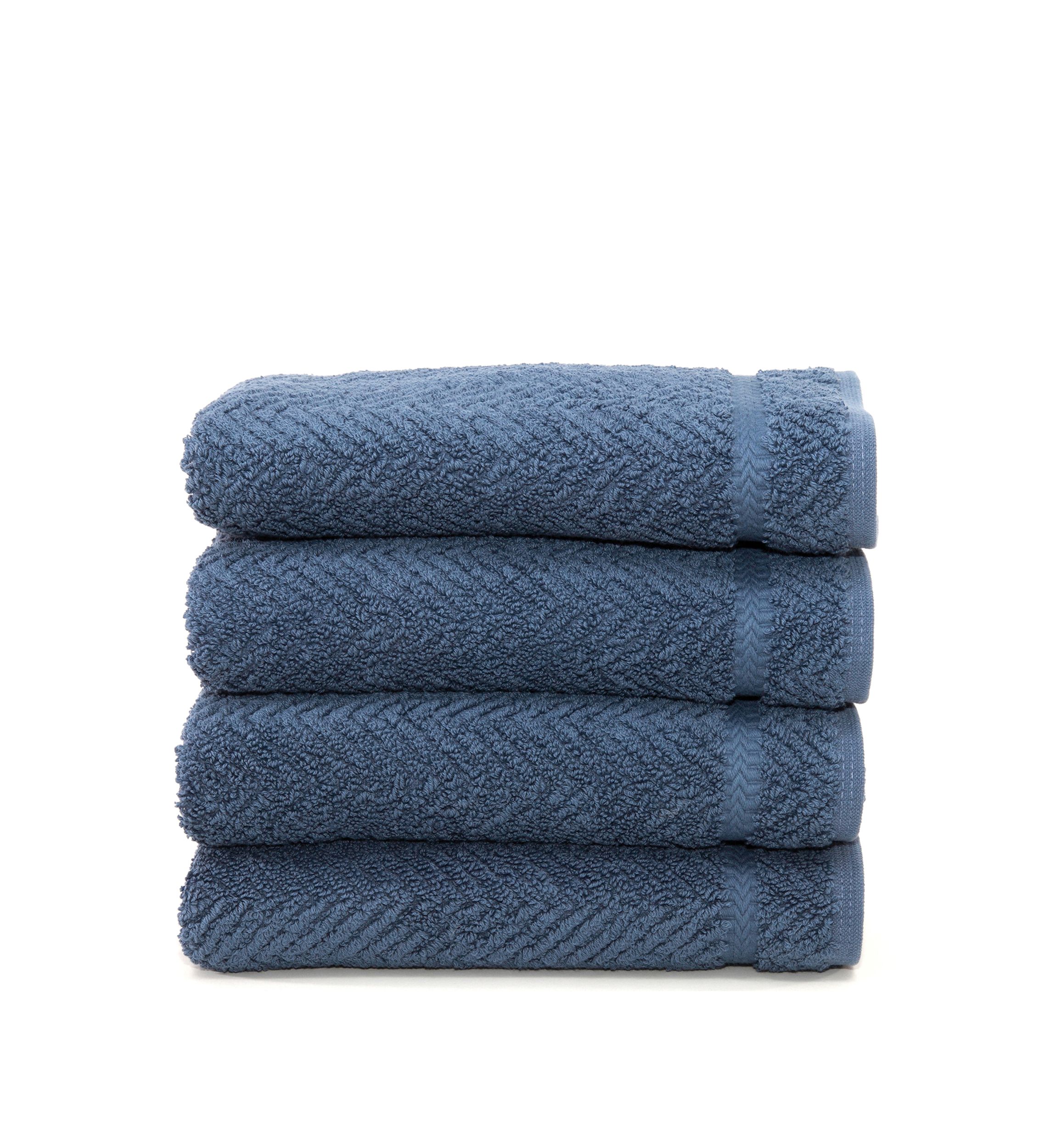 Set of 4 Turkish Cotton Herringbone Hand Towels