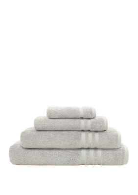 Linum Home Textiles 4 Piece Turkish Cotton Denzi Towel Combination Set, Grey, Towel Set