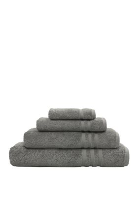 Linum Home Textiles 4 Piece Turkish Cotton Denzi Towel Combination Set, Grey, Towel Set